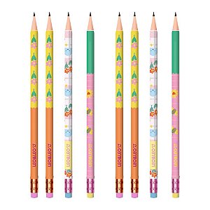 Kit 8 Lápis de Jardim Grafite HB Léo e Léo