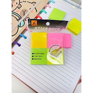 Kit 4 Blocos Adesivos 400 Folhas Pastel ou Neon