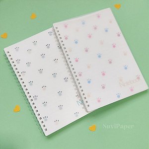 Caderno Pequeno Patas Kawaii com Capa Flexivel - 70 Folhas Tamanho 14,5x21cm