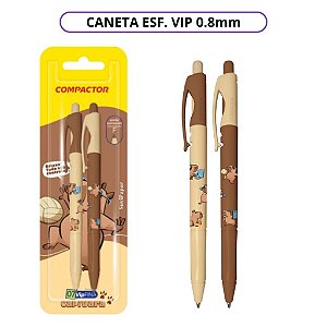 Caneta Esf. 07 Vip Fina Capivara Azul Ponta 0,8mm Retrátil Caneta Fofa