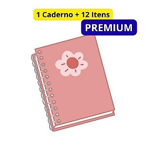 Caderno 1M Clássico 80 folhas + 12 Itens PREMIUM