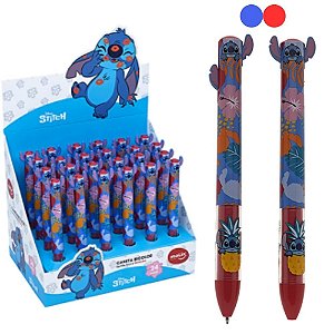 Caneta Bicolor Molin Retrátil 1.0mm 2 Cores Azul e Vermelha 1 und