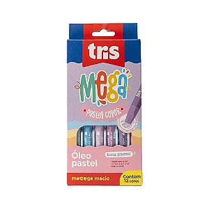 Óleo Pastel Mega Color - Tons Pastel - Conjunto C/12 Cores Tris