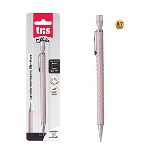 Lapiseira Signature 0.7mm Rosa Tris Holic Fancy Texturizada Com Borracha - 1 Unidade