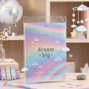 Kit Notas Autoadesivas Holic Dreamy Tris Bloco Organizador Semanal Capa Holográfica
