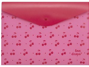 Pasta Envelope A4 Love Drops Cereja