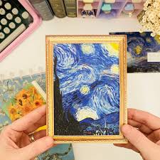 Caderneta História da Arte A6 40 Folhas Lisas - Mini Caderno de Bolso para Notas e Desenhos Artísticos Van Gogh