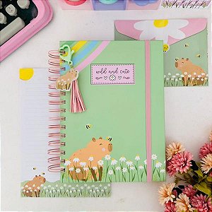 Caderno Wire O Reposicionável A5 Capivaras Buendia 100 Folhas Decoradas 120g