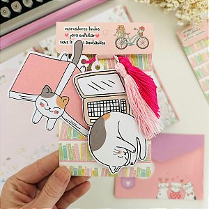 Kit 2 Marcadores de Livro Gatinhos Buendía Marcador de Página