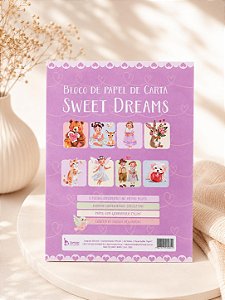 Bloco de Papel de Carta Sweet Dreams com 64 Folhas Decoradas Universitário
