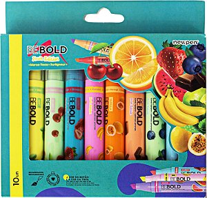 Estojo Marca Texto New pen Be Bold Fruit Edition c/ 10 Cores