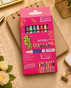 Kit Canetas Esferográficas Be Bold Perfumadas  Fruit Edition NewPen 10 Cores 0.7mm