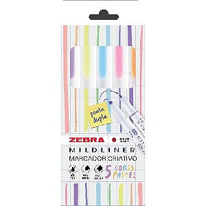 Caneta Marca Texto Mildliner TONS PASTEL – Estojo com 5 Cores