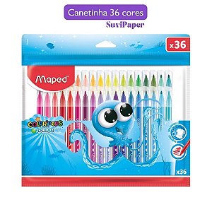 Caneta Hidrográfica Oceano Color Peps Maped 36 un - Canetinha HIdrográfica