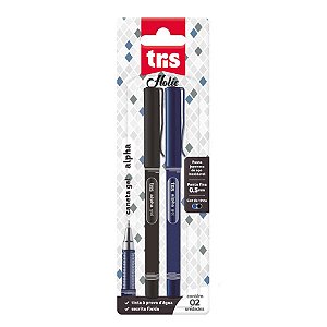 Caneta Gel Alpha Holic Fancy – Azul e Preto – 0,5mm – Cartela C/2 un – Tris