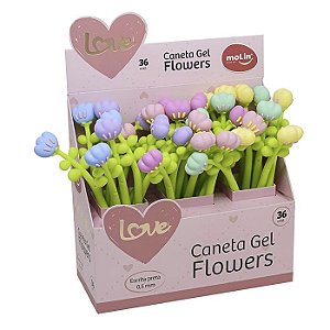 Caneta Gel Love Flowers Tulipa Molin 0 5mm Escrita Preta