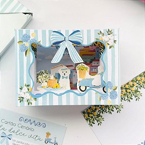 Cartão Cenário La Dolce Vita DIY Tunnel Book Buendía Cartão 3D para Montar e Presentear