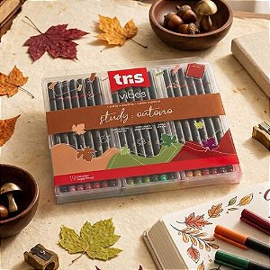 Estojo Caneta Superfina Tris Vibes Study Outono 0.4mm Fineliner - 18 Cores