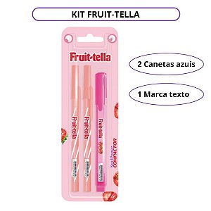 Kit Caneta Esferográfica 0.7 + Marca-Texto Fruit-Tella Compactor com Cheirinho