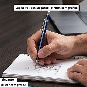 Lapiseira Profissional Bazze Tech 0.7mm com grafite - Azul Elegante