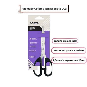 Tesoura Multifuncional 19cm Bazze B8202 Aço Inox Multiuso Papel Tecido Artesanato