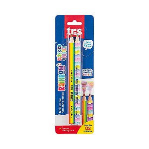 Lápis De Cor Jumbo Arco Íris Rainbow Tris - Grafite Colorido Cores Clássicas e Pastel - Cartela com 2 Unidades Tris