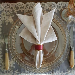 Porta Guardanapo Elegância Marsala 4 pçs