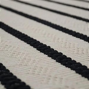 Tapete Algodão Cru Listrado - Estilo Minimalista e Escandinavo