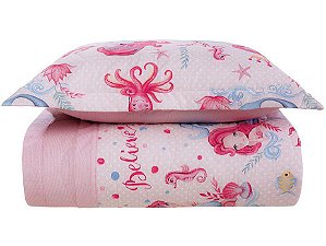Magia Rosa do Oceano - Cobre-leito Infantil Solteiro