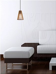 Luminária Rústica Pendente Madeira