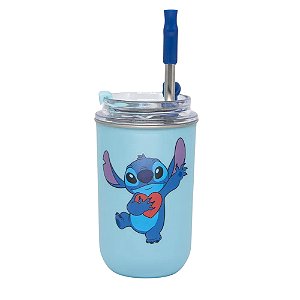 Copo Inox Canudo e Tampa 300ML STITCH DISNEY