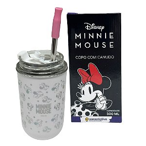 Copo Inox Canudo e Tampa 300ML MINNIE MOUSE