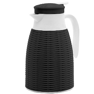 Garrafa Térmica Rattan Preta 1L - Lyor