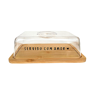 Porta Frios Em Bambu Servido com amor - da Mimo