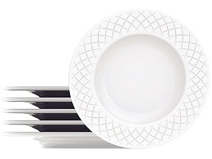 Jogo de Pratos Redondo Rasos de Porcelana Branco Tramontina