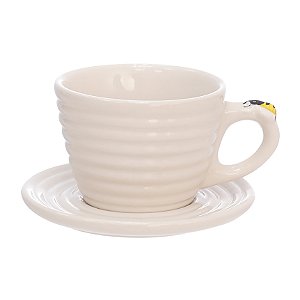 Conjunto Jogo De 2 Xícaras De Porcelana Bee Para Café