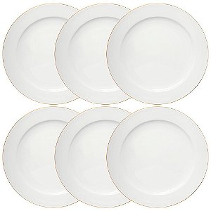 Pratos Rasos de Porcelana Branco