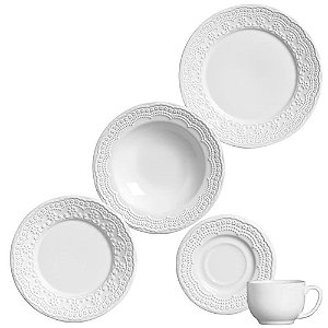 Jogo de Jantar 30 peças Branco Cerâmica