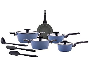 Jogo de Panelas Ceramic Life Azul 8 Peças