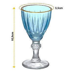 Jogo com 6 Taças de Vidro Azul 55ml