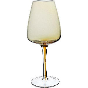 JOGO 6 TAÇAS VINHO COM FILETE ÂMBAR CRISTAL
