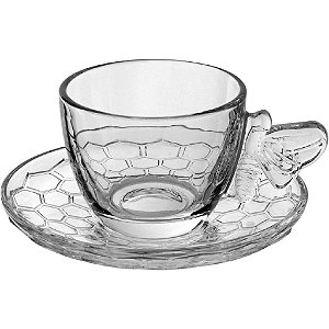 JOGO 6 XICARAS ABELHA DE CAFÉ COM PIRES ECO CRYSTAL