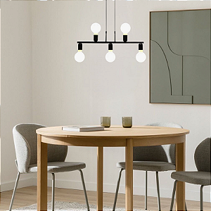 Luminária de teto Pendente Tugson 5 Lâmpadas industrial moderno
