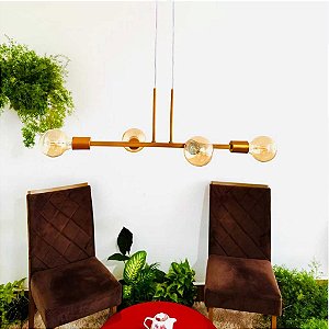 Pendente Rubis 4 Lâmpadas sala cozinha sala de jantar quarto