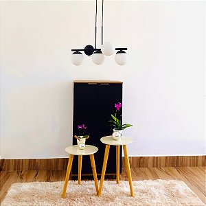 Luminária de teto Pendente Rubis 5 Globos moderno industrial
