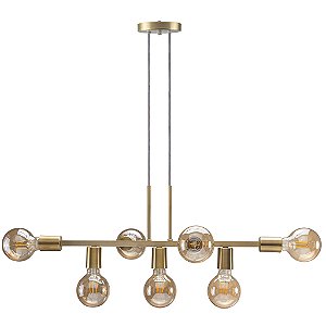 Luminária de teto Pendente Rubis 7 Lâmpadas 4,5M de cabo - DOURADO VERNIZ