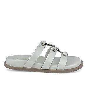 Papete Confort Off White Tiras com Rebites