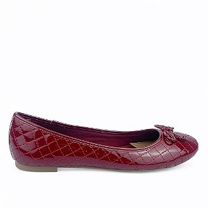 Sapatilha Marsala Verniz Matelassê com Laço
