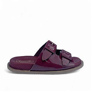 Papete Confort Marsala Verniz com Fivela Encapada