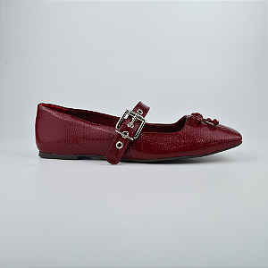 Sapatilha Marsala Verniz com Fivela